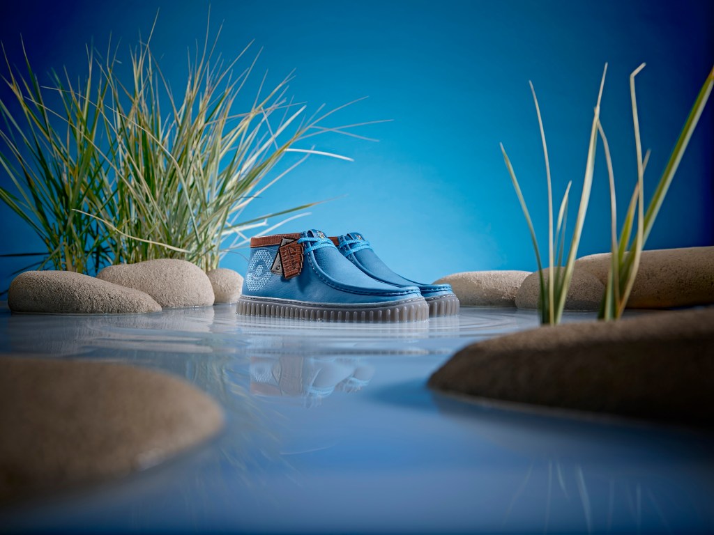 Blastoise-inspired shoe in the Clarks x Pok&eacute;mon collection.