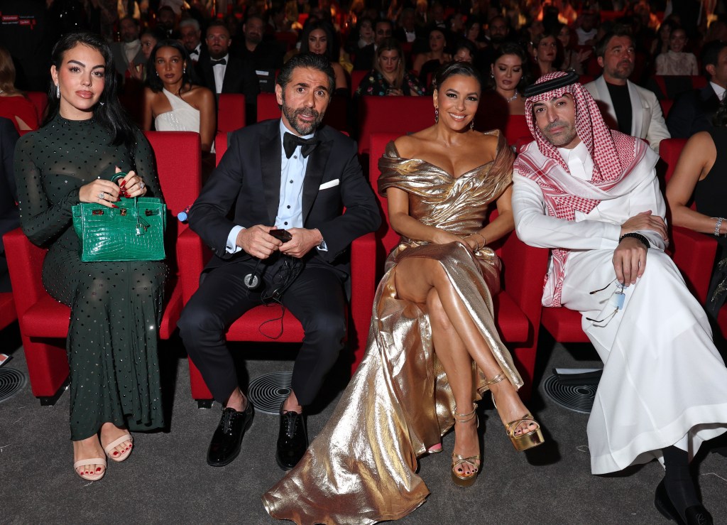 Georgina Rodr&iacute;guez, Jos&eacute; Bast&oacute;n, Eva Longoria and Mohammed Al Turki attends the Opening Ceremony at the Red Sea International Film Festival 2024 on December 05, 2024 in Jeddah, Saudi Arabia. (Photo by Daniele Venturelli/Getty Images for The Red Sea International Film Festival)